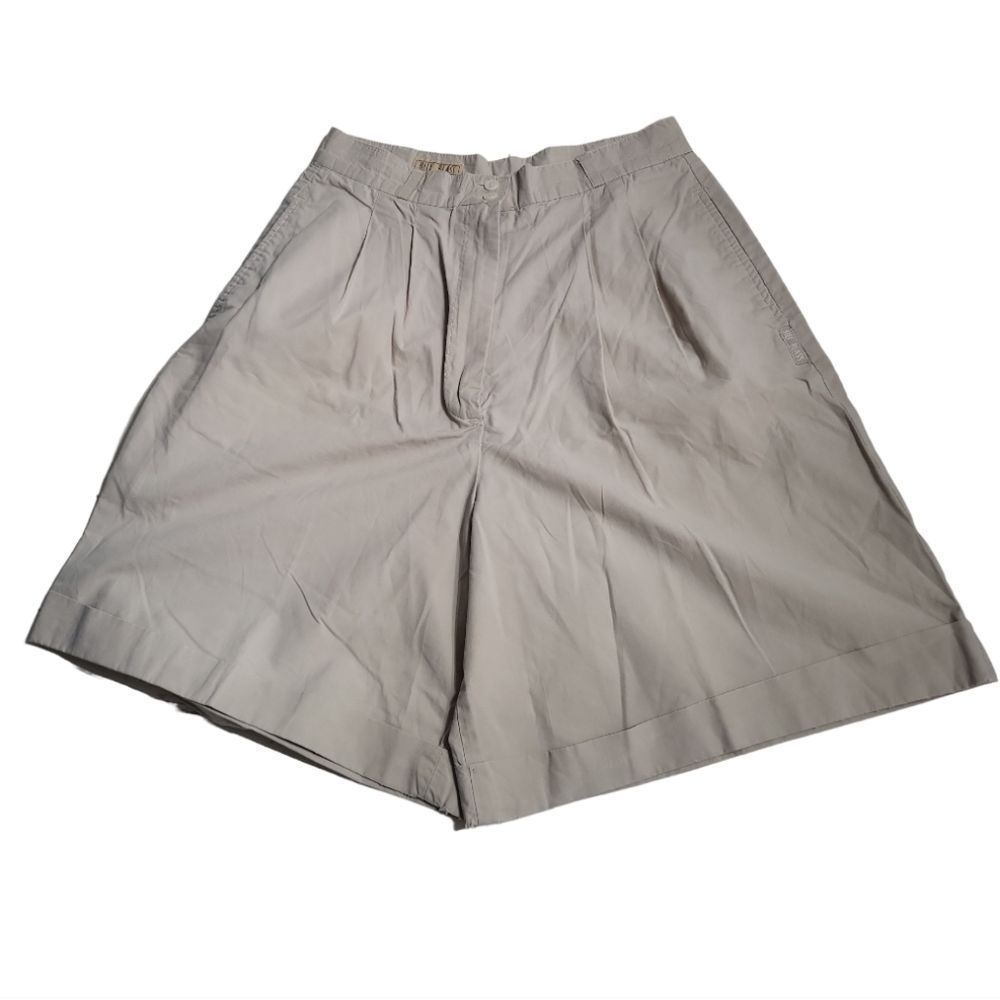 BILL BLASS Vintage 1990s Khaki Cotton Shorts Size 8